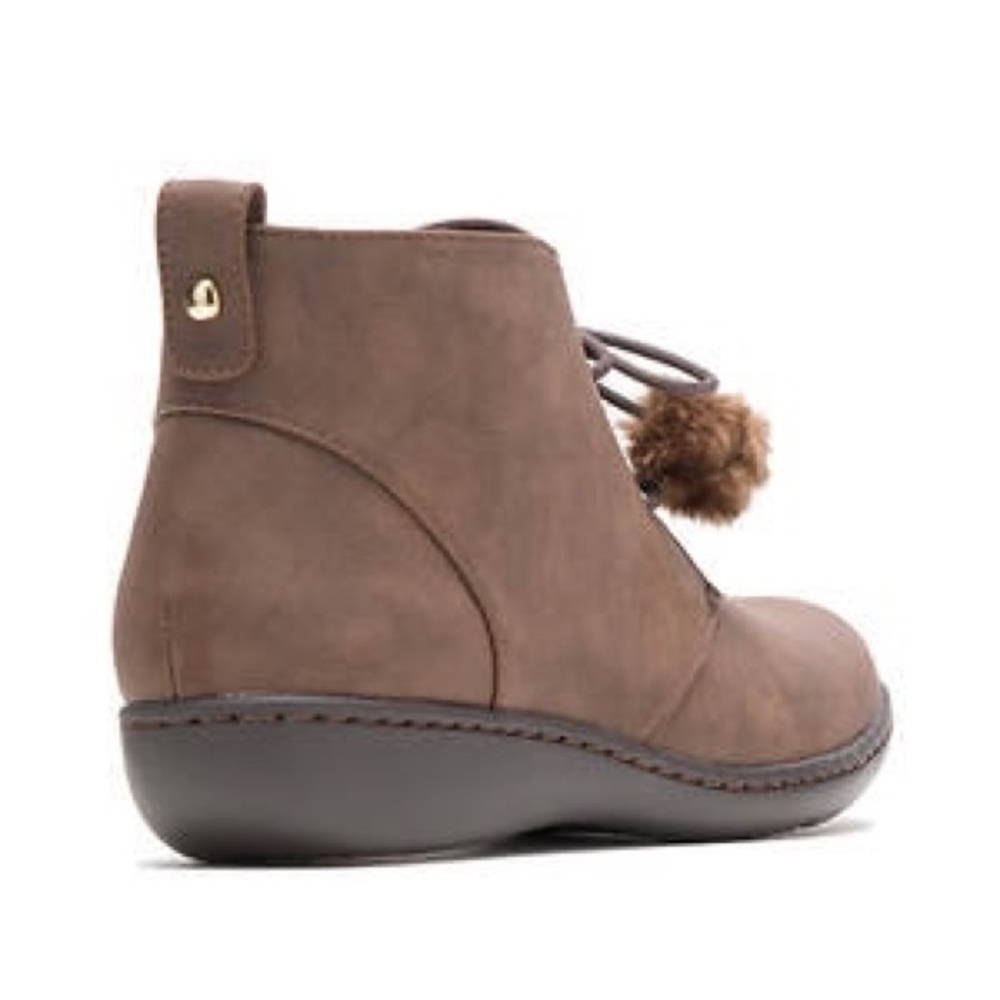 Texas Brown Memory Foam Pom Pom Oxford Bootie - Picture 5 of 9